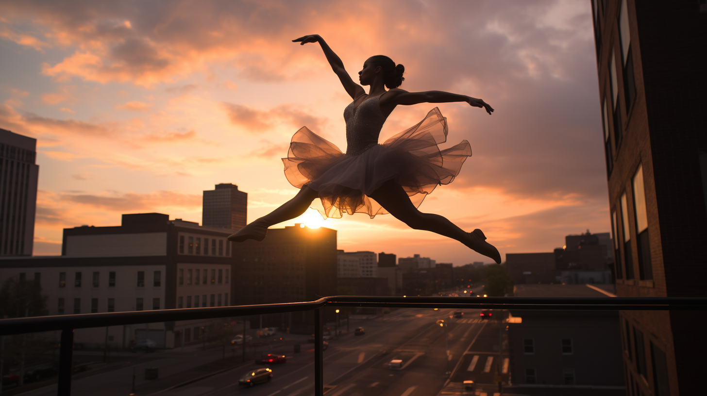 A ballerina dancing in the streets of New York City