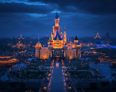 Disney Land night view hd 4k image 