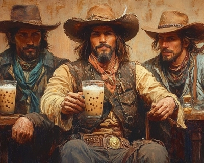 Characters in famous Western paintings drink bubble milk tea