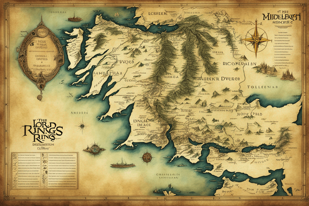 THe lord of the rings, middleearth map, high resolution, tolkien universe 