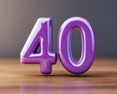 Picture of number 40 with purple color 
