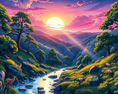 a magical fantasy scene, anime art style, Studio Ghibli inspired, beautiful anime illustration, detailed anime scenery, highly detailed, rich textures, intricate details