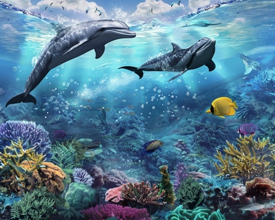 Aquatic animals oceanic view