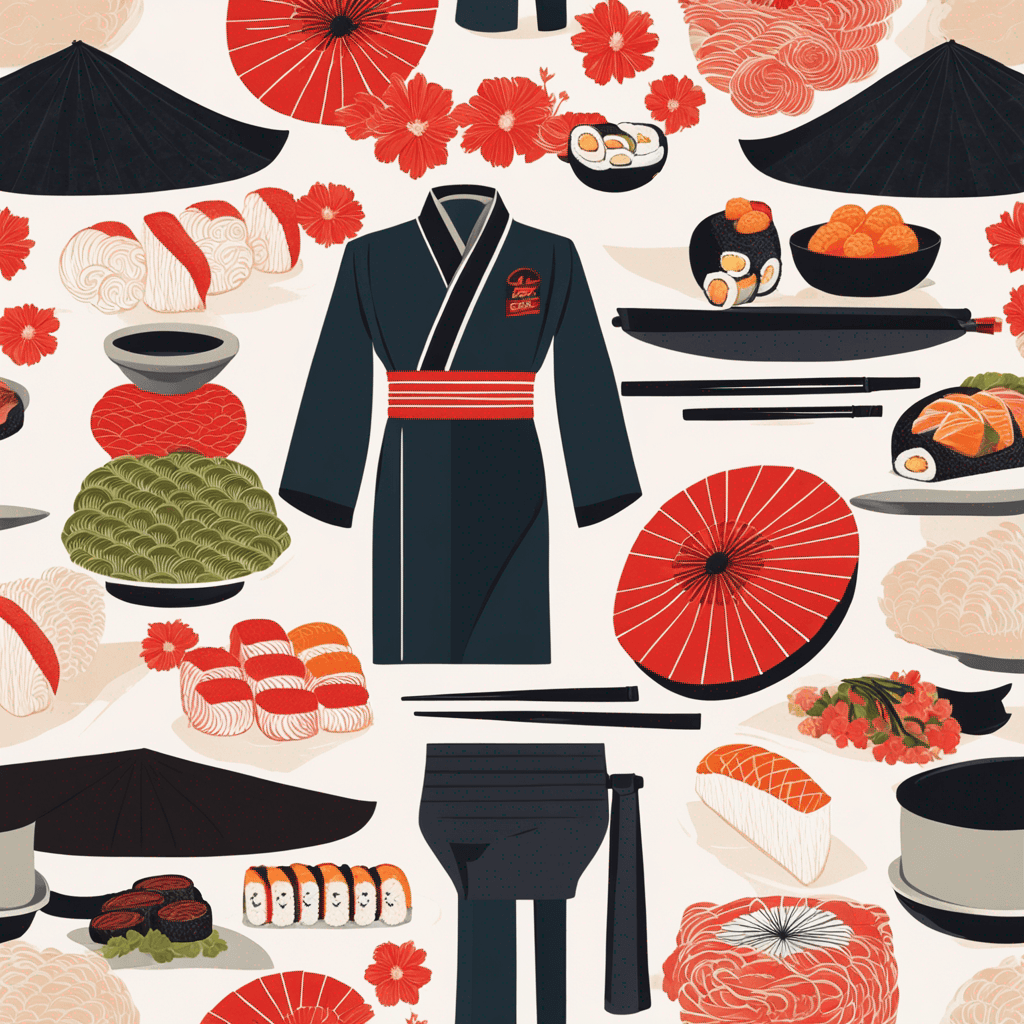 Uniforme Kimono, restaurante, sushi