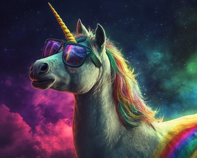 Unicorns with Glasses, rainbows, Miami passing gas
