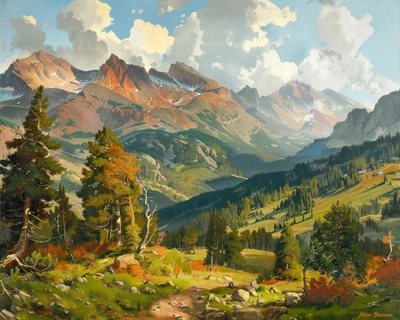 Albert Bierstadt, Rocky Mountains --no signatures