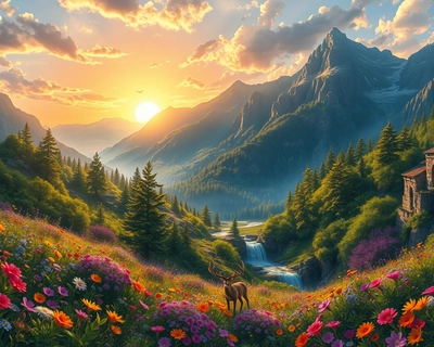 a beautiful landscape scene, digital art, trending on artstation, highly detailed digital illustration, vibrant colors, highly detailed, rich textures, intricate details