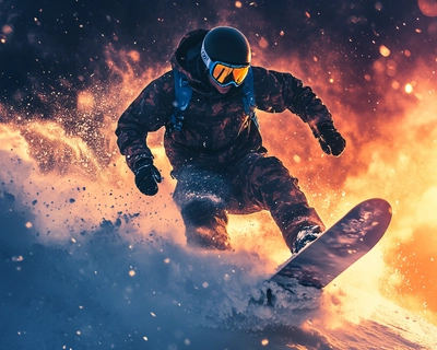 A photo of a snowboarder - 75 pieces 