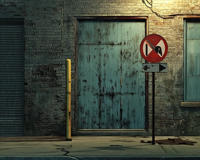 Road sign no parking