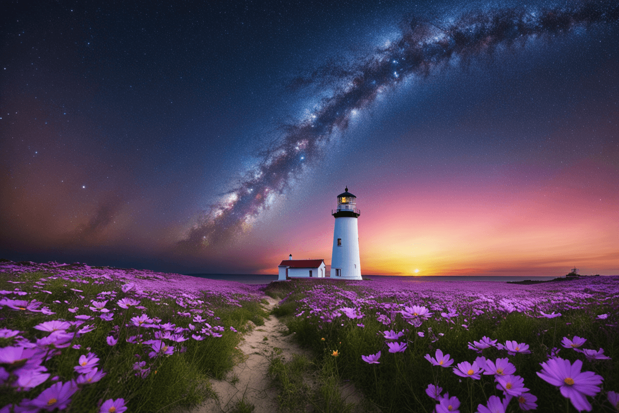 
A lighthouse in the middle of Cosmos