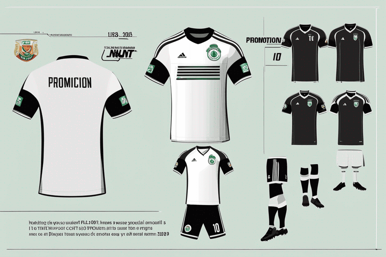 Create me a football shirt taking into account the following:
On the front should be the text: "Promoción 2018".
It must have space for the logo on the chest.
Underneath it should say: "UNT".
Also on the back it must say the player's name and number.