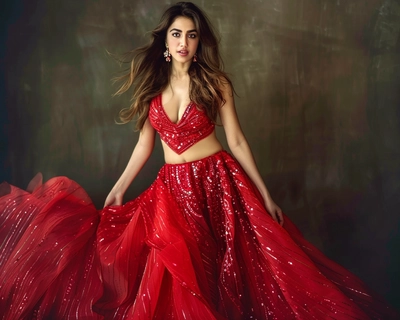 A picture of Sara ali Khan in red dress