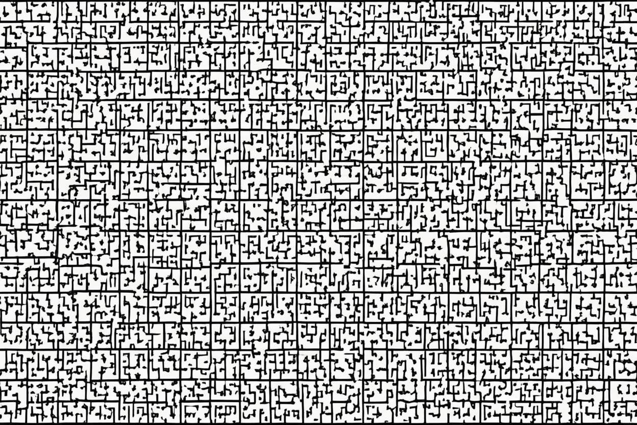 A blank template of one hundred rectangular puzzle pieces of the same shape, with no background image, only the outline of the puzzle pieces, and the puzzle pieces fit tightly together