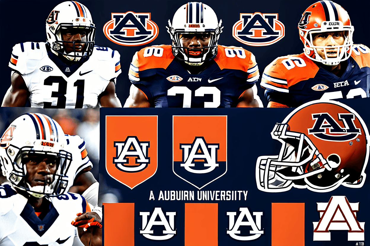 A picture of the Auburn University Tigers football uniforms