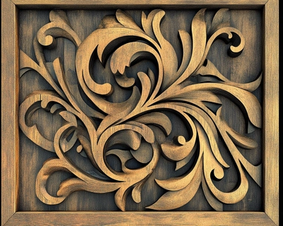 "Create an irregular, Victorian-style wooden jigsaw puzzle template in PNG format with intricate, curvilinear cut lines and transparent areas around each puzzle piece.