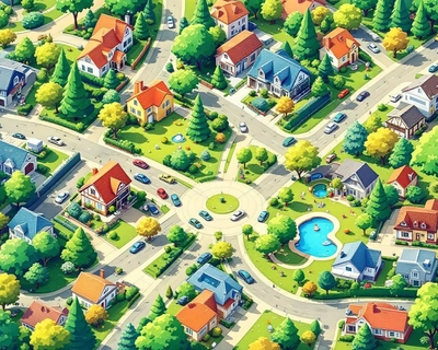 Photorealistic yet cartoonish neighborhood map jigsaw puzzle for kids speech therapy, bird's-eye view of sunny suburban block with trees, parks, houses, cars, paths—exactly 50 large interlocking puzzle pieces with subtle black curved borders. Each piece features ONE unique W/L minimal pair: bold playful labels "/L/ word" (green bubble left) + "/W/ word" (blue bubble right), integrated naturally into scenery. High contrast, pastel colors, 8.5x17 inches printable, readable labels, "Assemble & Say W/L Words!" title.

Distribute 50 pairs across pieces like: Piece1=light(flashlight house)/white(painted fence); P2=lip(girl smiling)/whip(cream cupcake); P3=lake(park pond)/wake(boat ripples); P4=leaf(tree branch)/wheeze(blowing kid); P5=lane(curvy street)/wain(wagon); P6=lock(front door)/wok(kitchen window); then fill remaining 44 with: lay/way, leap/weep, leave/weave, lick/wick, load/woad, low/woe, ladder/wadder, lamp/wamp, lemon/wemon, letter/wetter, lid/wid, lift/wift, lily/willy, lime/wime, line/wine, lion/wion, list/wist, loaf/woaf, log/wog, look/wook, loose/woose, lost/wost, love/wove, lucky/wucky, lady/wady, lamb/wamb, land/wand, lap/wap, large/warge, last/wast, late/wait, laugh/waugh, law/waw, lawn/wawn, layaway/weighway, layer/wayer, lazy/wazy, lead/wead, leak/week, lean/ween, learn/wearn, leather/weather, leave/weave(repeat visual), ledge/wedge, left/weft, leg/weg, lemon(wemon repeat), lent/went, less/wess. 

Surround with kid elements: swings, firetruck, schoolbus, flowerbeds, happy families, dogs, birds. Bright daylight, interlocking pieces fit perfectly, therapy-ready design.
, digital art, trending on artstation, highly detailed digital illustration, vibrant colors, vibrant saturated colors, high color contrast, highly detailed, rich textures, intricate details
