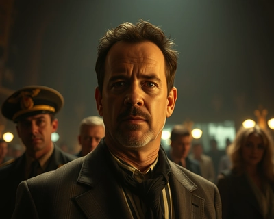 Tom hanks characters, cinematic photography, dramatic lighting, film still, anamorphic lens, color graded, 8k uhd, highly detailed, rich textures, intricate details