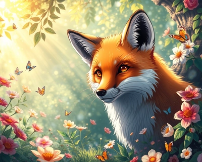 a detailed animal portrait, anime art style, Studio Ghibli inspired, beautiful anime illustration, detailed anime scenery, highly detailed, rich textures, intricate details