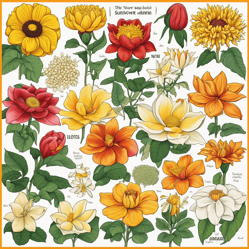 a word search puzzle based on the theme of flowers which includes the words lotus, rose, marigold, hibiscus, dahlia, lily, jasmine and sunflower.
