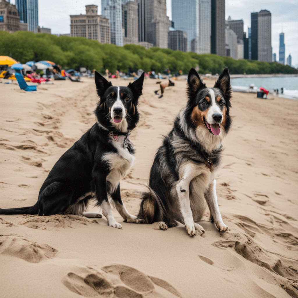 dogs on a beach in chicago 
