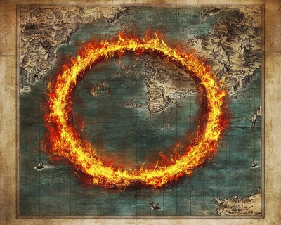 Make a puzzle for the ring of fire on a map