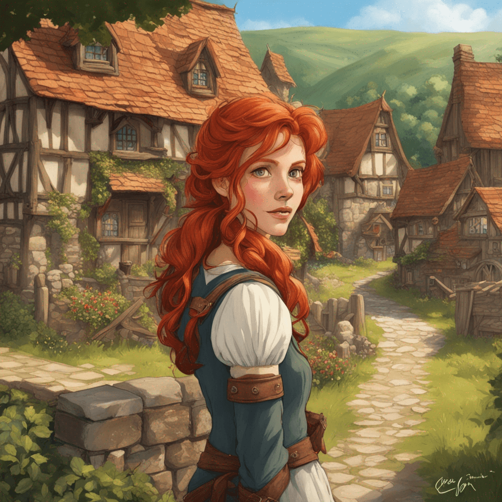 once upon a time, in a quaint village nestled amidst rolling hills, there lived a curious young girl named Elara. She was known for her fiery red hair, freckled cheeks, and an insatiable thirst for adventure. Elara's village, Greenbrook, was a place where everyone knew each other, and life was simple and predictable.

▸One sunny morning, as Elara wandered along the edge of the forest that bordered the village, she stumbled upon a peculiar, shimmering stone. It sparkled like a thousand stars, and when she touched it, a tingling sensation ran through her fingers. Fascinated and entranced by its beauty, Elara decided to keep it.

▸As days turned into weeks, the mysterious stone began to affect Elara. She found herself waking up earlier, her senses heightened, and her dreams filled with images of distant lands and unknown adventures. It was as though the stone had awakened a dormant wanderlust within her, urging her to explore the world beyond Greenbrook.

▸Elara's newfound yearning for adventure soon became evident to everyone in the village. She spoke of distant mountains, endless oceans, and far-off cities she had only heard of in stories. Her friends and family worried about her, but Elara's determination was unwavering.

▸One fateful morning, she announced her intention to embark on a journey, leaving behind the safety and familiarity of Greenbrook. The villagers were both sad and supportive. They knew that Elara was destined for greatness, and they couldn't stand in her way. With tearful goodbyes and warm hugs, they sent her off with their blessings.

▸Armed with a small knapsack, the enigmatic stone, and a heart full of dreams, Elara's journey began. She ventured into the dense forest, following a path that led her through towering trees, babbling brooks, and fields of wildflowers. Every day, she encountered new landscapes, wildlife, and friendly strangers who shared stories of their own adventures.

▸As she traveled, Elara discovered her remarkable talents. She had an innate ability to communicate with animals and plants, making her journey easier and more enchanting. She would often befriend the creatures of the forest, and they would guide her through treacherous terrain or offer companionship during lonely nights.

▸Elara's travels took her to forgotten ruins, hidden caves, and majestic waterfalls. She crossed paths with wise sages, brave warriors, and eccentric inventors. Each encounter enriched her understanding of the world, and she absorbed knowledge like a sponge, never forgetting a detail.

▸Eventually, Elara arrived at the foot of the mythical Crimson Mountains. These towering peaks were said to be the realm of an ancient dragon, and her quest became clear: to meet the dragon and learn its secrets. The journey through the treacherous mountain paths was perilous, but Elara's courage and resourcefulness shone through.

▸At the heart of the Crimson Mountains, she stood before the ancient dragon, a creature of immense wisdom and power. The dragon's scales shimmered like the stone that had started her journey, and its eyes held the knowledge of centuries. Elara shared her story, her quest, and her burning curiosity.

▸The dragon, impressed by her courage and determination, revealed its secrets. It explained that the stone she had found was a piece of the very mountains it called home. It was a source of boundless inspiration, capable of unlocking the full potential within a person.

▸With the dragon's blessing, Elara returned to Greenbrook, her heart filled with newfound wisdom and experiences. She shared her adventures with the villagers and showed them how to tap into their own hidden potentials. The village prospered, and the once-sleepy town was now a hub of creativity and innovation.

▸Elara's journey had come full circle, and she realized that her adventures were not just about seeing the world but about bringing the world's magic back to her home. With the dragon's gift, she transformed Greenbrook into a place of wonder and discovery.

▸And so, the once-curious girl with fiery red hair became a legend, a beacon of inspiration for generations to come. Elara's story reminded all that the world is full of magic, and it's the courage to explore it that unlocks the greatest treasures of the heart and mind