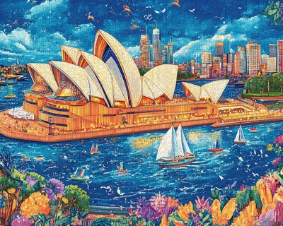 Make a 1000 piece puzzle that’s kid friendly of the Sydney opera house 