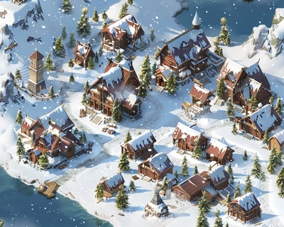 design the best floor layout for forge of empires arctic future using various size blocks to