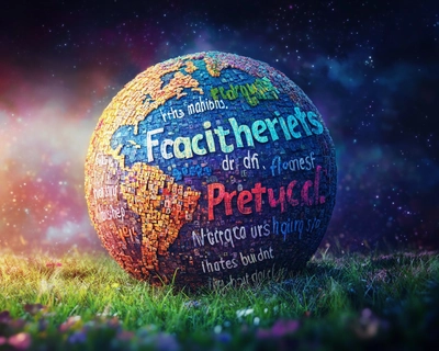 Image of planet earth with these words written in it Empathy, Integrity, Resilience, Curiosity, 
Kindness, Respect, Responsibility, Creativity