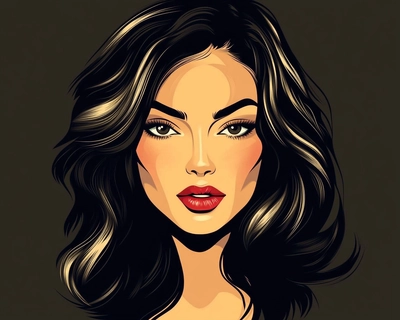 vector in the form of a woman, which would be in a cartoon style and reflect its essence