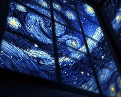 The starry night by Vincent Van Gogh 