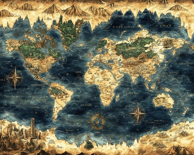 a picture of world map with 500 puzzles