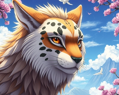 a detailed animal portrait, anime art style, Studio Ghibli inspired, beautiful anime illustration, detailed anime scenery, highly detailed, rich textures, intricate details