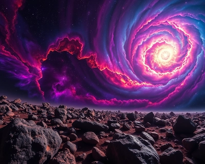 a cosmic outer space scene, cinematic photography, dramatic lighting, film still, anamorphic lens, color graded, 8k uhd, highly detailed, rich textures, intricate details