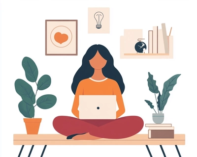 a picture featuring a digital well-being habit. the puzzle must include the phrase - Take a break every 20-30 minutes to refresh your body and mind!