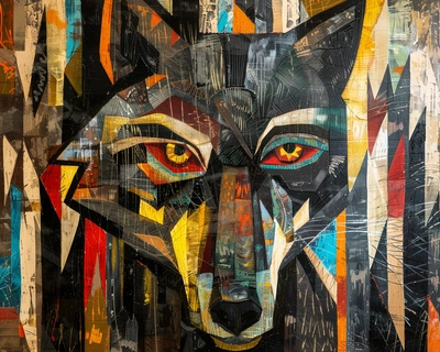 cubist wolf