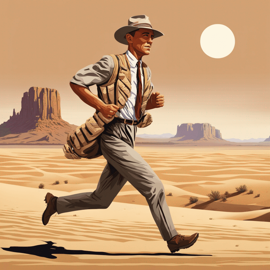 Icon of Forrest Gump running on the desert
