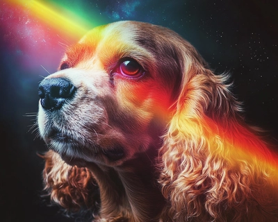pink floyd dark side of the moon and a show cocker spaniel