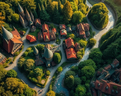 a magical fantasy scene with magical creatures all over it and magical shops villages forests and schools etc, cinematic photography, dramatic lighting, film still, anamorphic lens, color graded, 8k uhd, vibrant saturated colors, high color contrast, highly detailed, rich textures, intricate details.
I would like it to be based on a magical land similar to Harry potter. I would like it to be an aerial view of Hogwarts with the surrounding areas magical suburbs, aerial drone photography, bird's eye view, stunning top-down perspective, ultra wide angle, dramatic lighting, high contrast, deep shadows, vibrant saturated colors, high color contrast, highly detailed, rich textures, intricate details