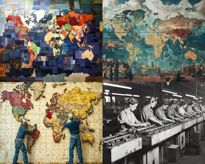 Rebuilding the world economy and interlinking the production across country (jig saw puzzle )postwar economy"