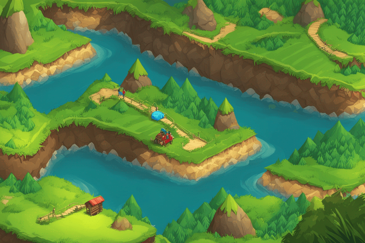 Help the hiker reach the mountaintop by navigating through a maze of valleys and peaks.
