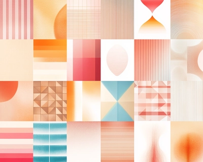 Design a seamless, visually cohesive Instagram grid pattern that aligns perfectly in every direction and sequence, creating a harmonious aesthetic regardless of order. Use soft, elegant colors with smooth gradients and minimalistic elements that flow naturally into each other. Each tile should contribute to a unified larger composition while also being visually appealing as a standalone post. Focus on symmetry, balance, and abstract geometric patterns with subtle transitions that connect tiles seamlessly. Ensure the grid maintains an artistic, professional, and captivating appearance for a modern audience