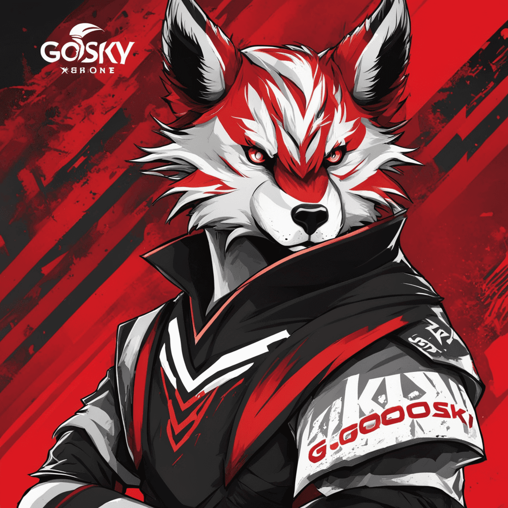 a picture of shirt for an Esport company based on Red and Black colors with the brand name Goosky ,
