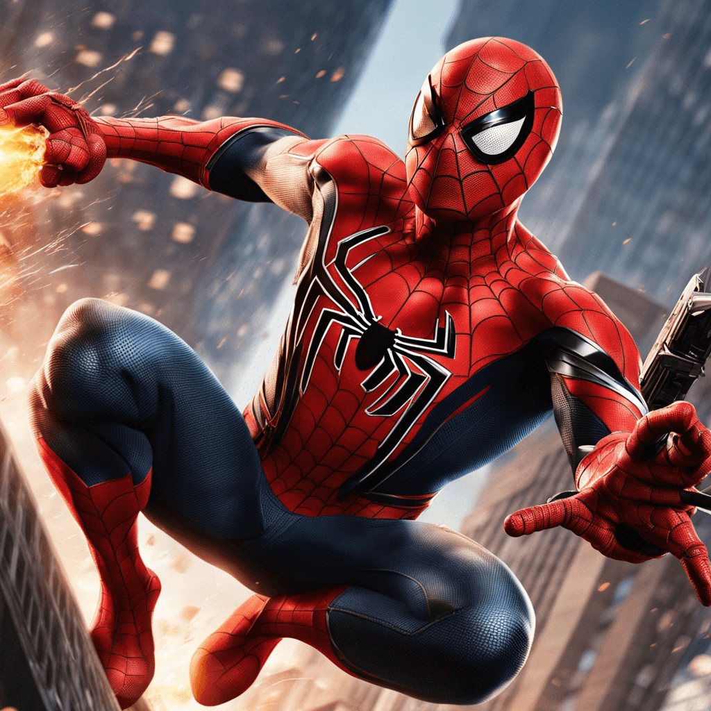 Produce me an image of spiderman in fighting action, movie image. Ensure high resolution, 8K image, realistic.