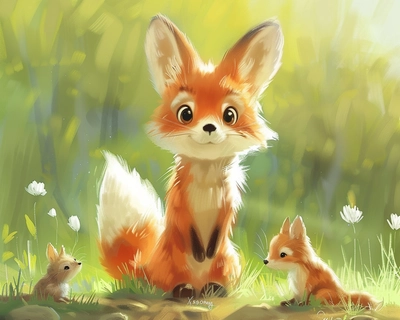make funny fox with some animals