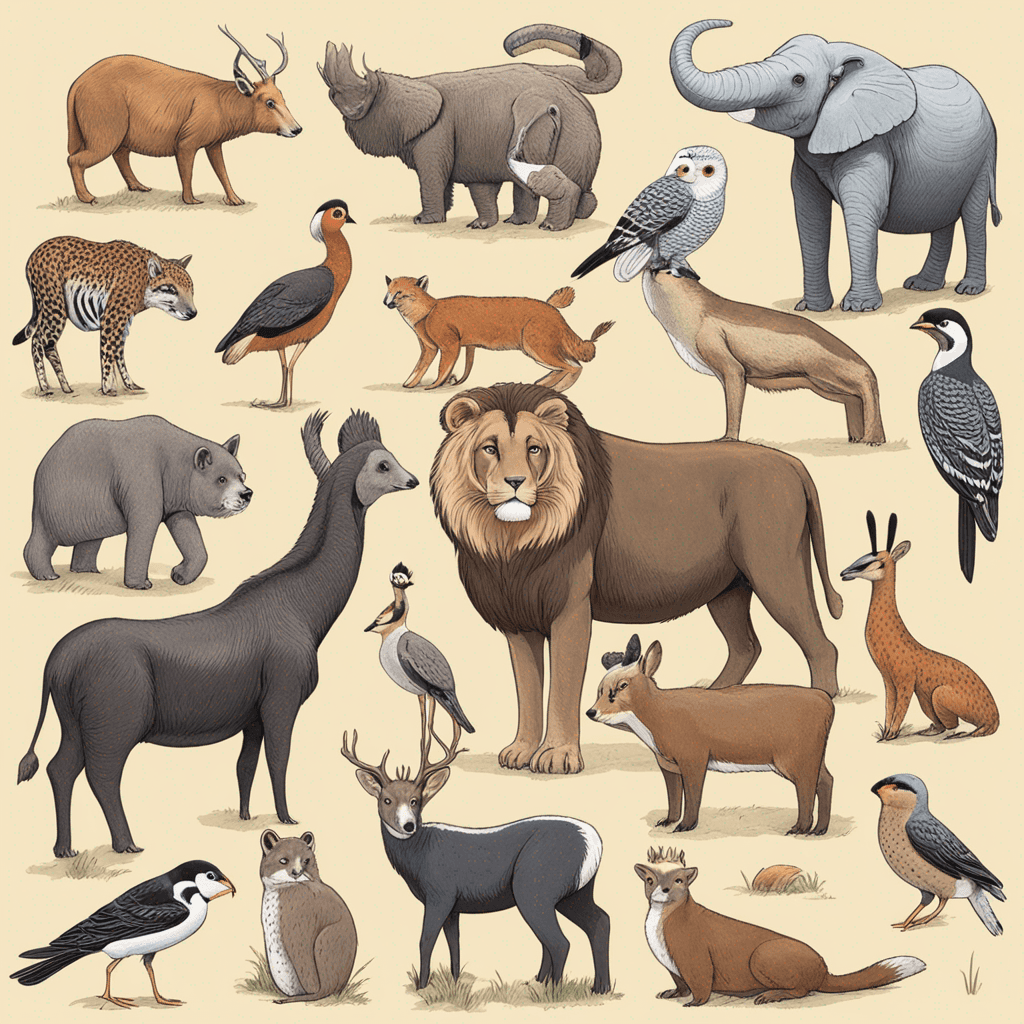 A picture of wildlife animals for 3 to 4 years old Toddlers. 