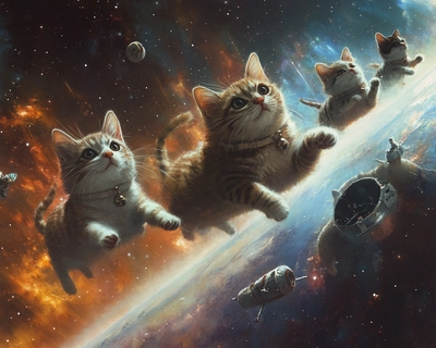 number of eight cats in space