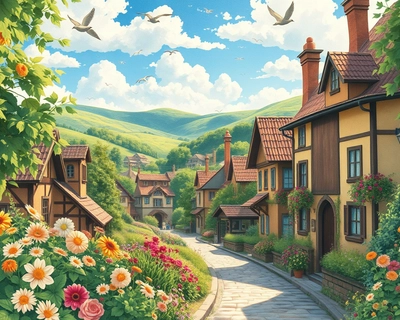 a nostalgic vintage scene, anime art style, Studio Ghibli inspired, beautiful anime illustration, detailed anime scenery, highly detailed, rich textures, intricate details