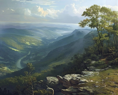 Landscape of West Virginia Mountains 