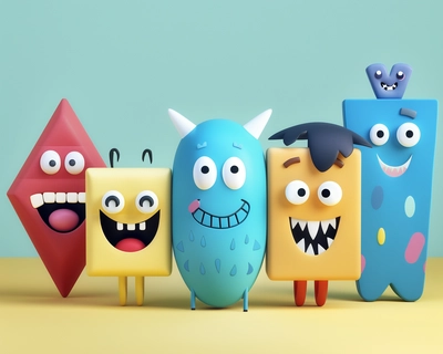 a picture of shapes characters for kids